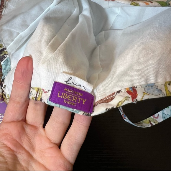 Briar Baby Bonnet Liberty London Fabric Animalia 6-12 Months NWT - Picture 6 of 9
